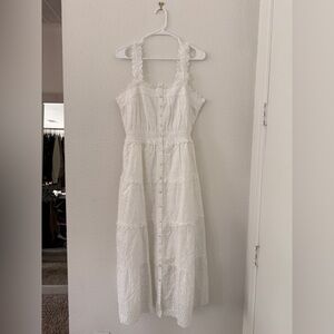 GAP x DOEN White Eyelet Maxi Dress with Button Front